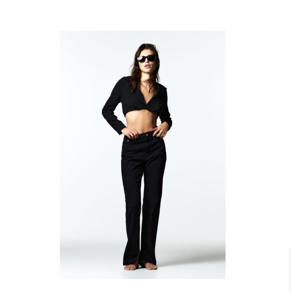 Zara NWT Special Edition long sleeve blouse crop top with underwire